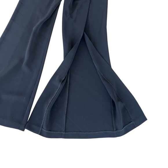 Y2K BEBE Black Split Leg Low Rise Club Pants Belted Flowy Whimsigoth Sz 6 USA - Picture 8 of 16